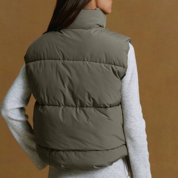 Adanola Puffer Gilet Olive Green Size Small - Picture 3 of 4